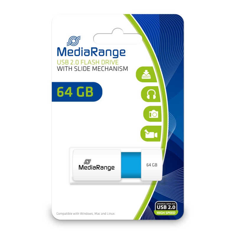 USB 64GB Flash Drive Memory Stick 2.0 Media Range